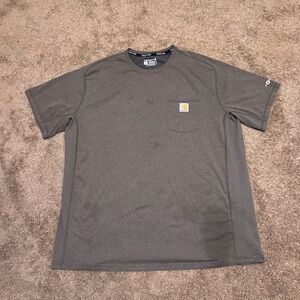 Carhartt Force Shirt Mens XL Gray Relaxed Short Sleeve Pocket Tee Logo